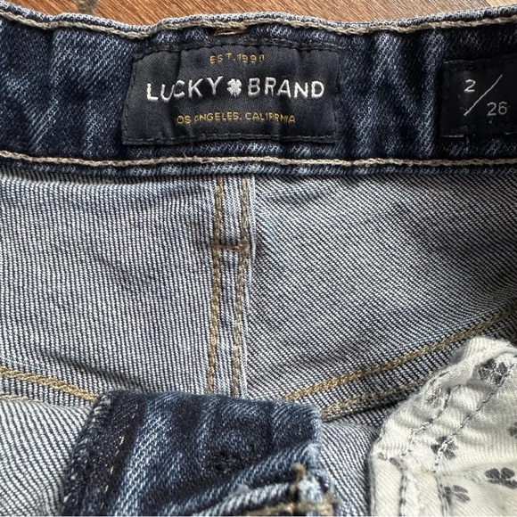 Lucky Brand Jean Shorts 2/26 The High Rise Shortie Fray Hem Beachy - Picture 4 of 7